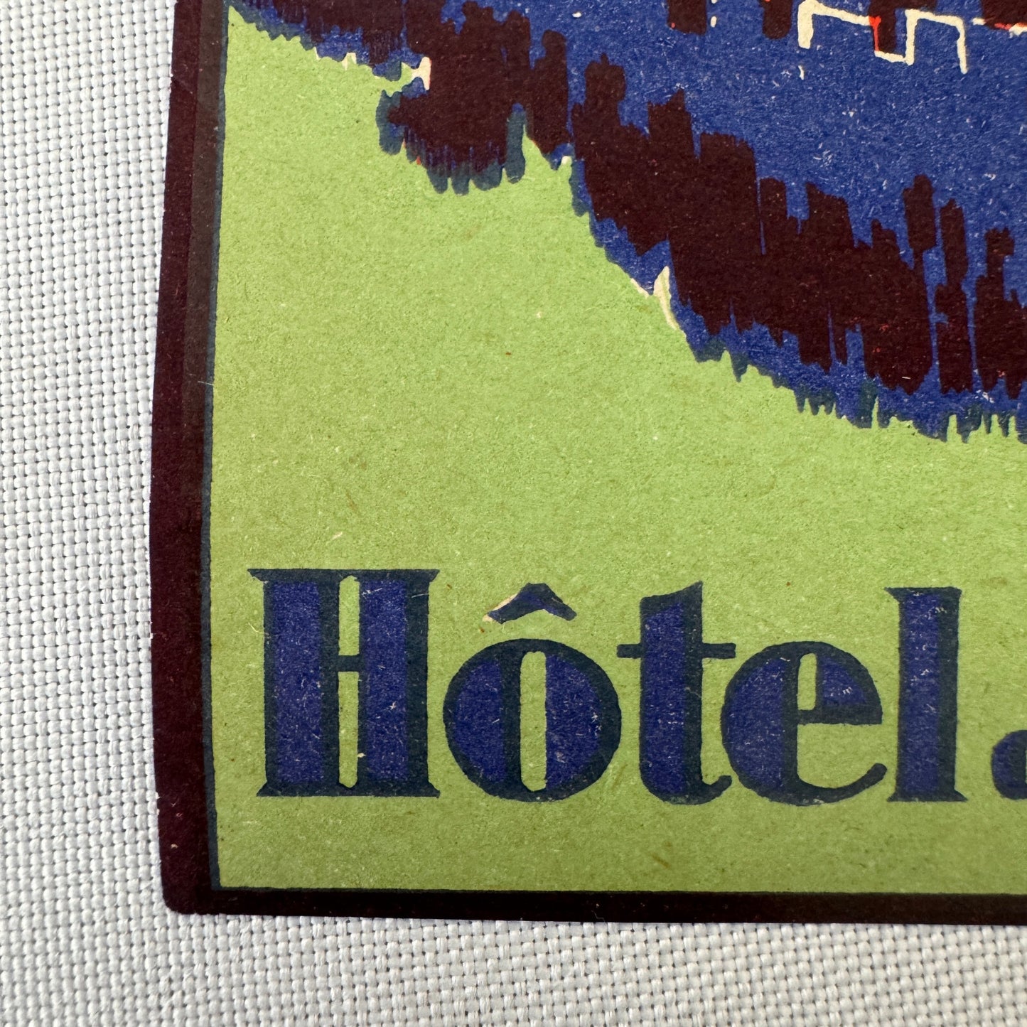 Vintage Hotel Travel Luggage Label Hotel de la Cite Carcassonne France French