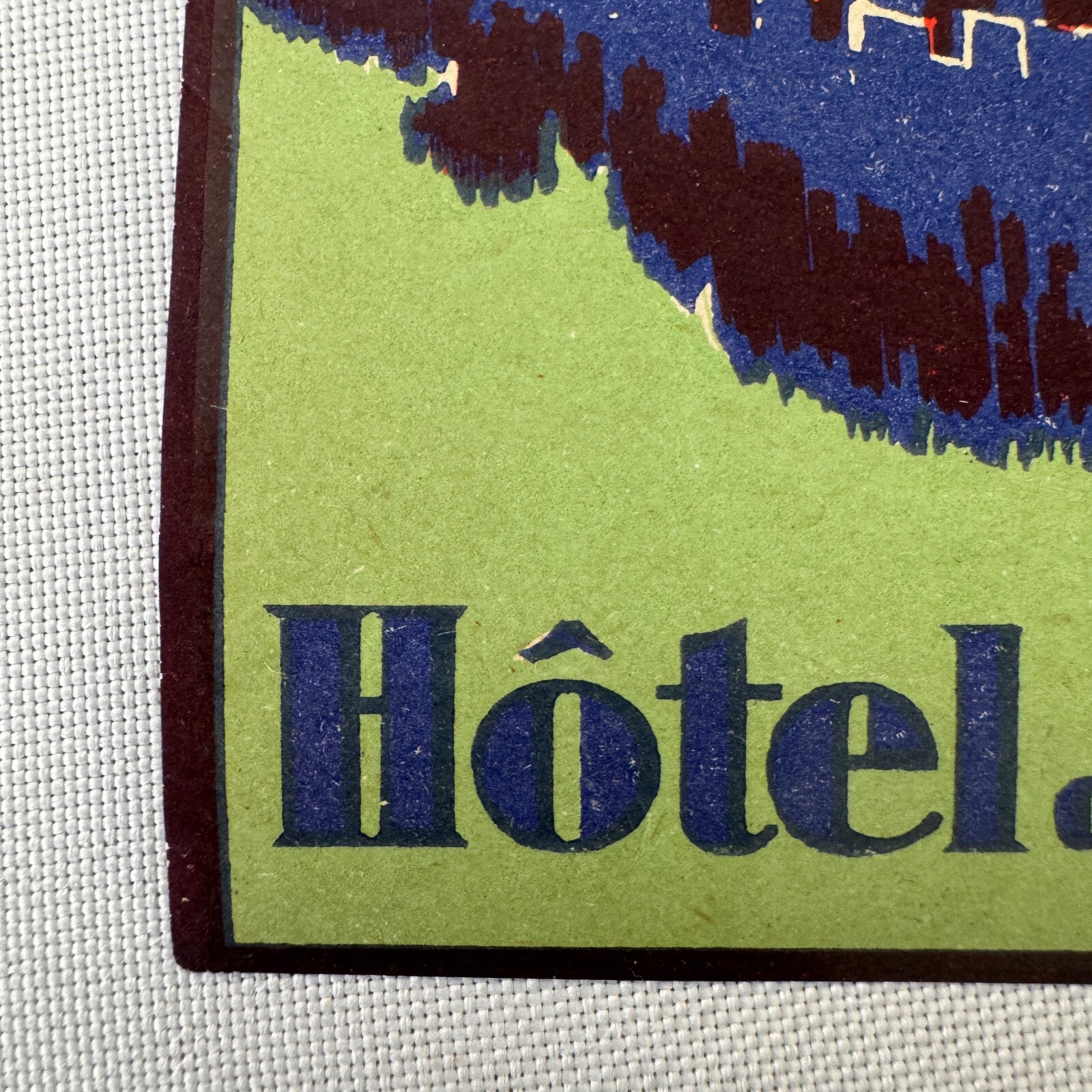 Vintage Hotel Travel Luggage Label Hotel de la Cite Carcassonne France French
