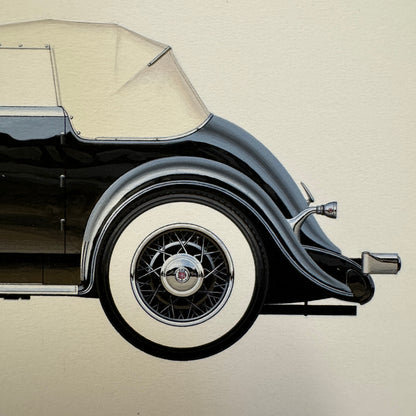 1932 Stutz DV-32 Super Bearcat Roadster Automobile Illustration Art Drawing