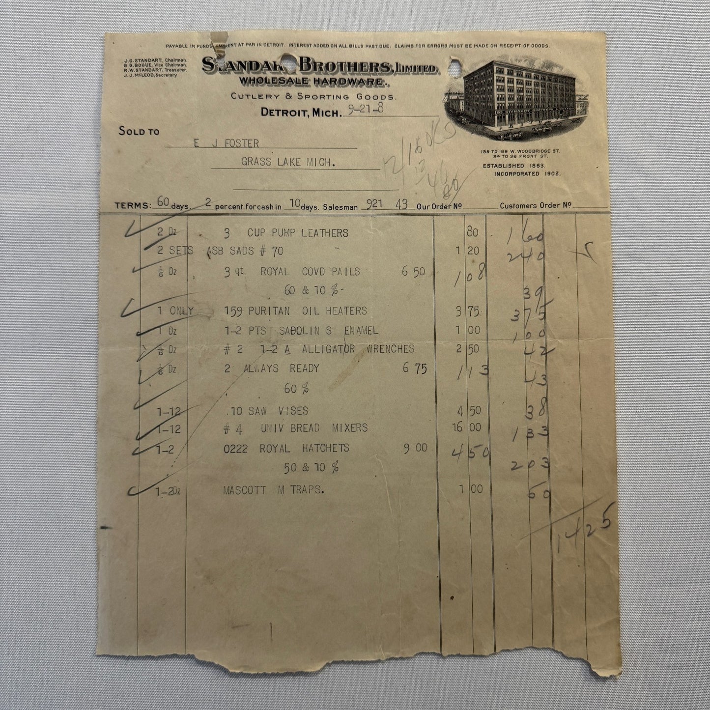Antique Document Receipt Invoice Lot Farm Equipment Hardware Buggy Furniture 25+