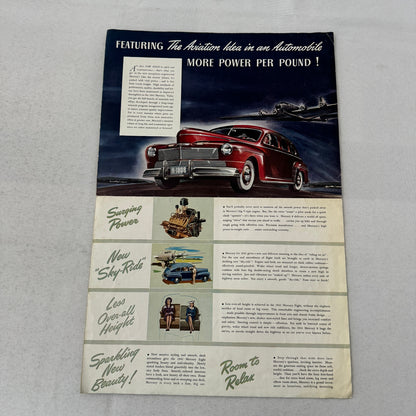 1942 Mercury Eight Car Sales Brochure Catalog Poster Coupe Town Sedan Canadian