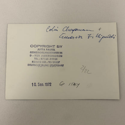 Vintage Racing Photo 1972 Italian Grand Prix Emerson Fittipaldi Colin Chapman