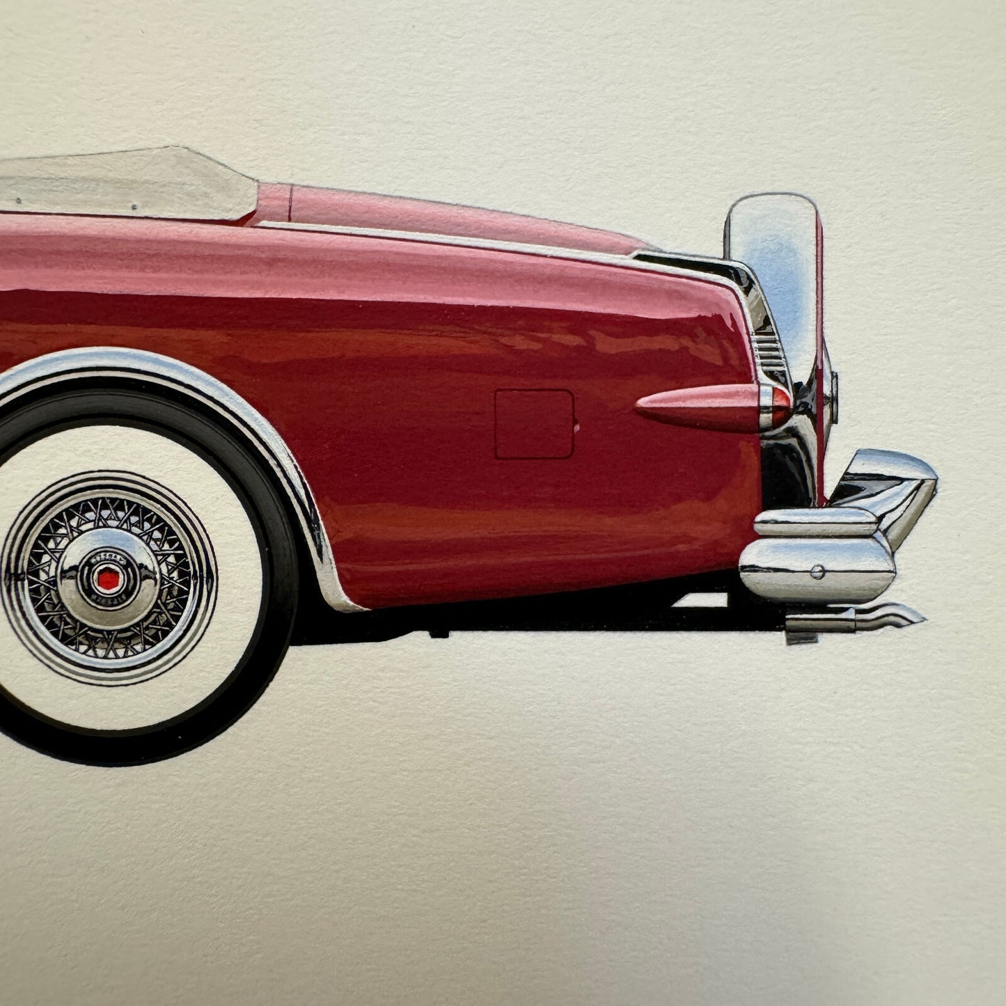 1953 Packard Caribbean Convertible Car Illustration Art Drawing Hand Drawn