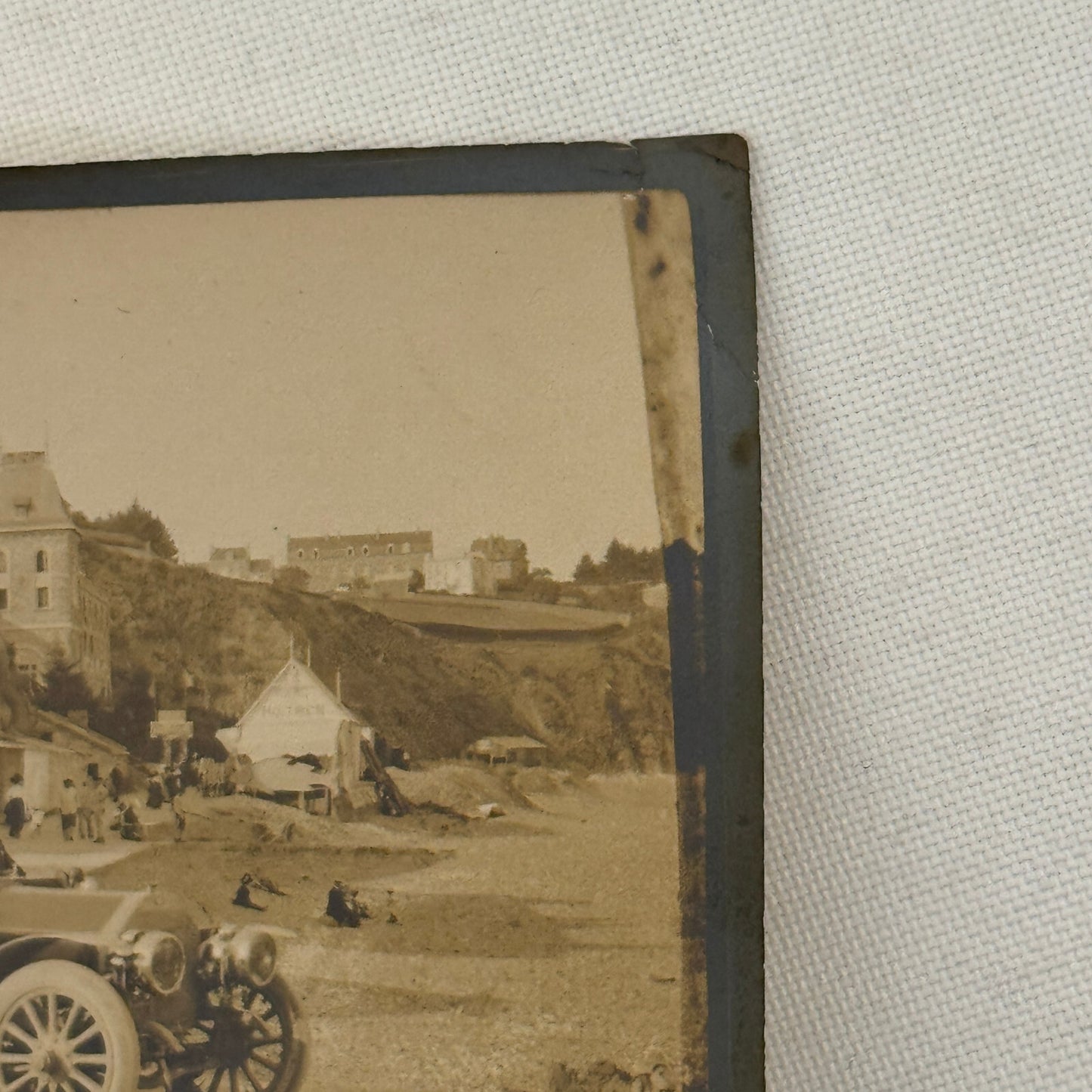 Vintage Photograph Photo Antique People with Early Automobile