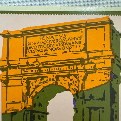 Vintage Travel Label Eden Hotel Rome Italy Italian