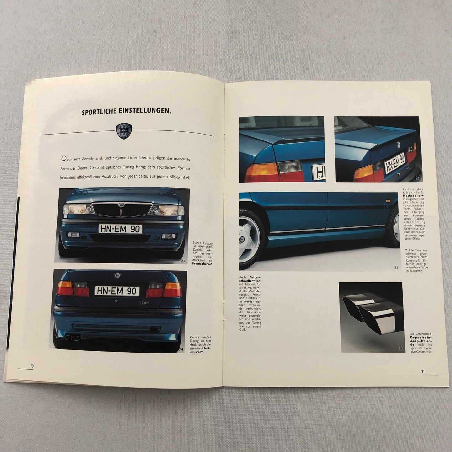 Lancia Dedra Car ACCESSORIES Sales Brochure Catalog Dedra German Text
