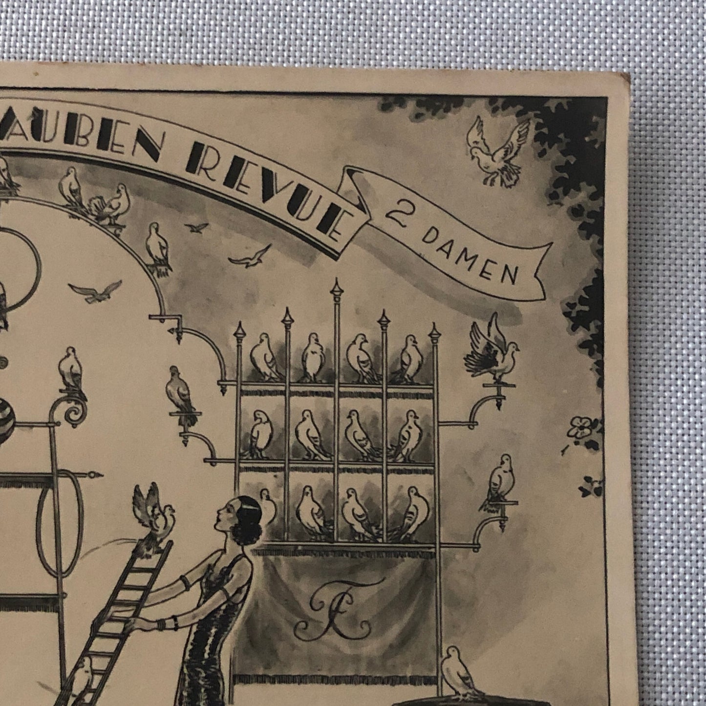 Circus Bird Training Act Postcard Post Card Gregory's Tauben Revue German