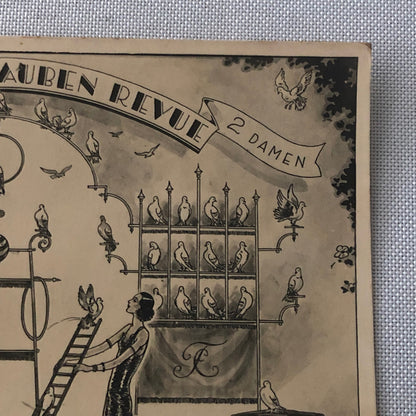 Circus Bird Training Act Postcard Post Card Gregory's Tauben Revue German