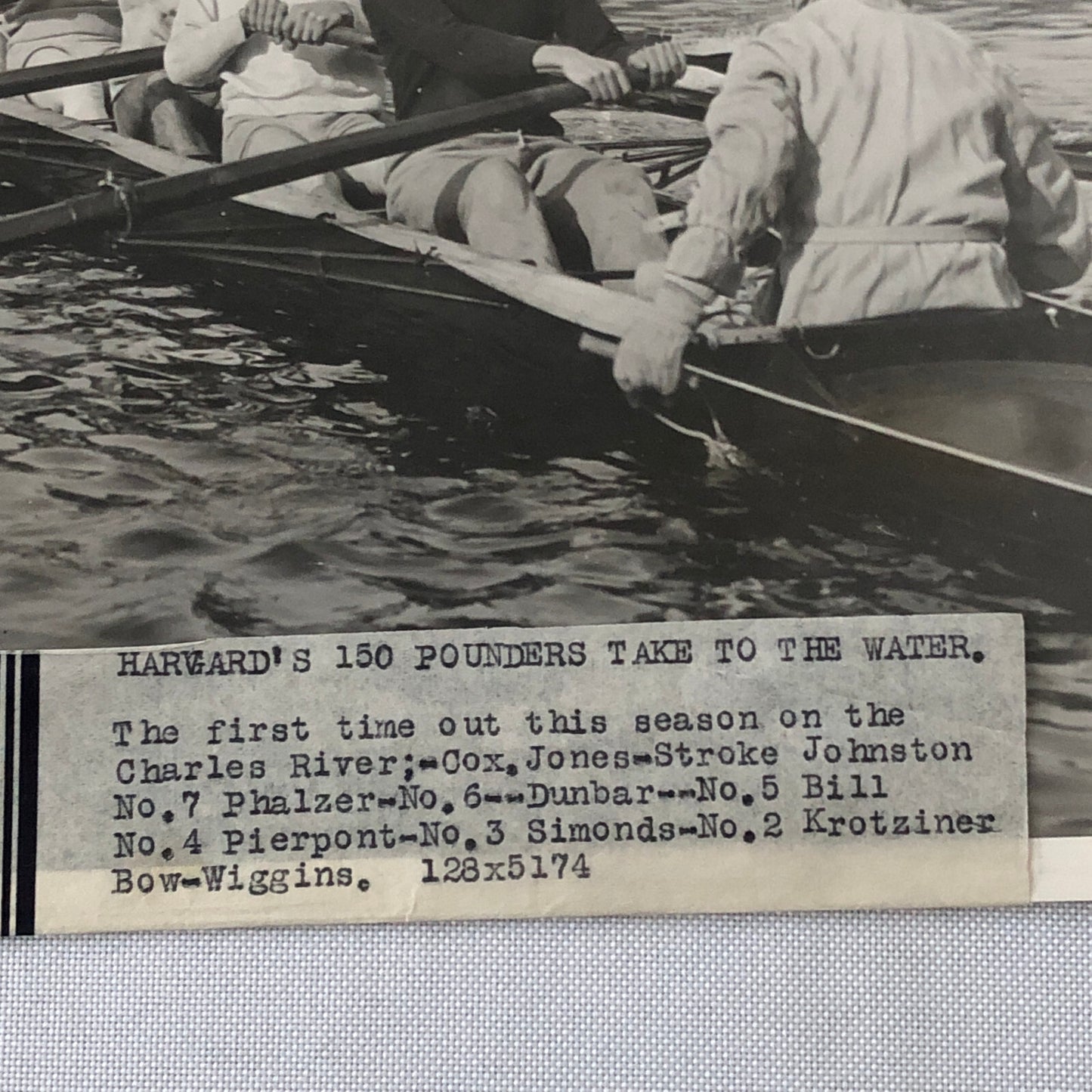 Press Photo Photograph Harvard Rowing Team Underwood and Underwood
