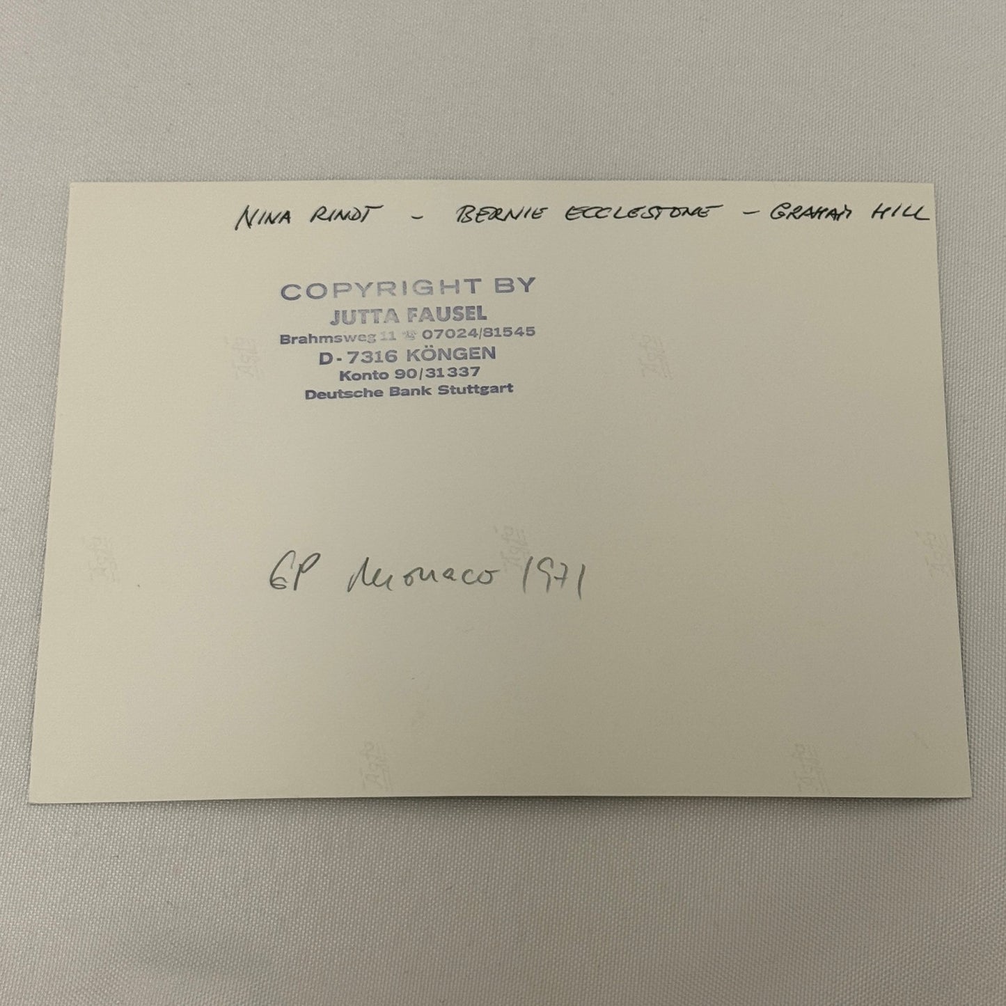 Vintage Racing Photo 1970 Monaco Grand Prix Graham Hill Bernie Ecclestone Rindt