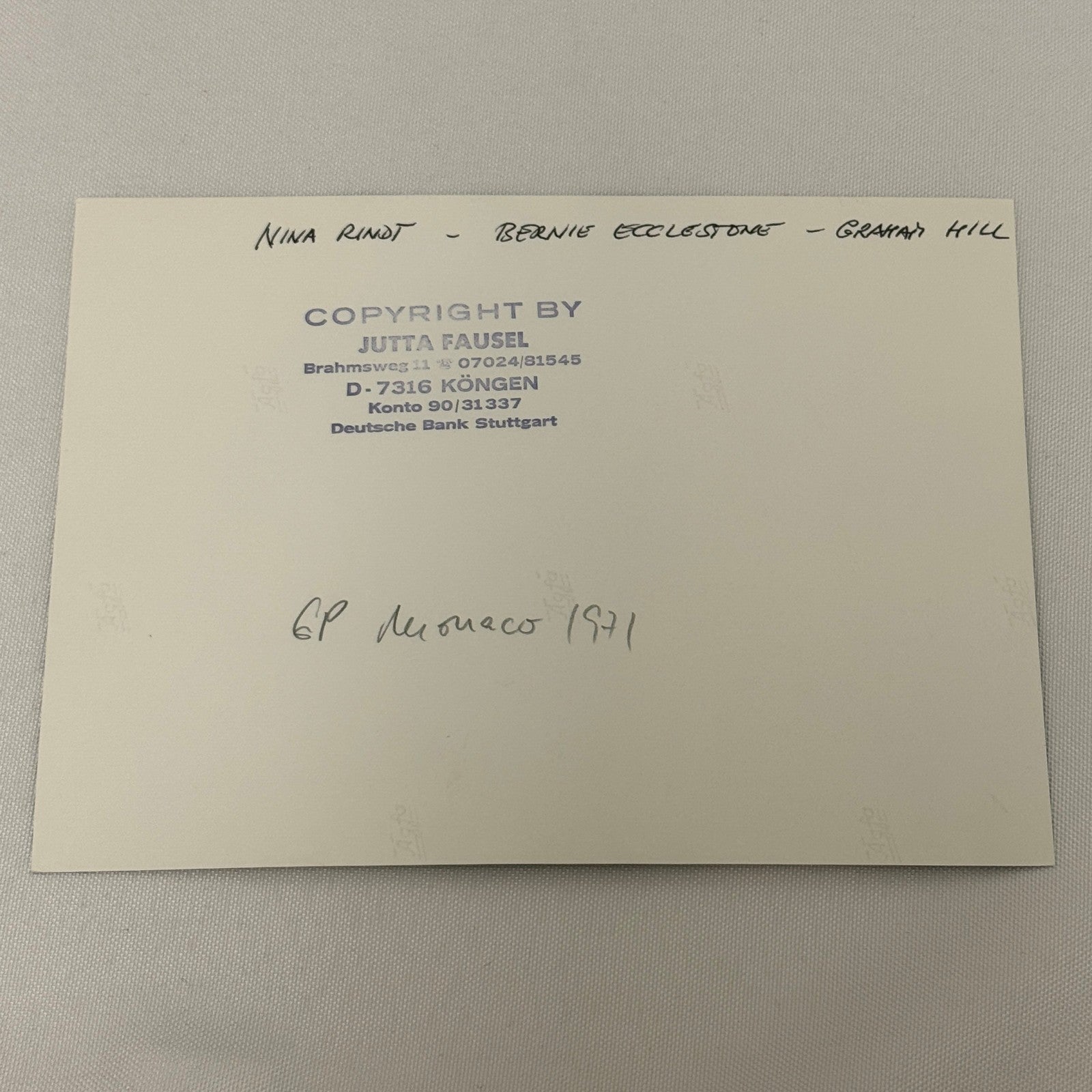 Vintage Racing Photo 1970 Monaco Grand Prix Graham Hill Bernie Ecclestone Rindt