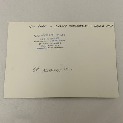 Vintage Racing Photo 1970 Monaco Grand Prix Graham Hill Bernie Ecclestone Rindt