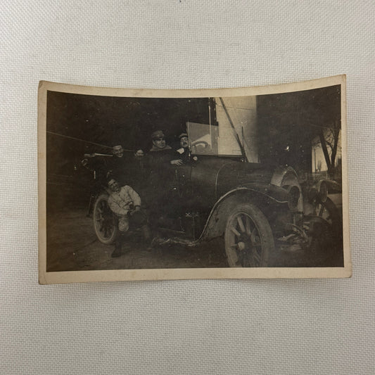 Vintage Photo Photograph Print People in Early Automobile Car