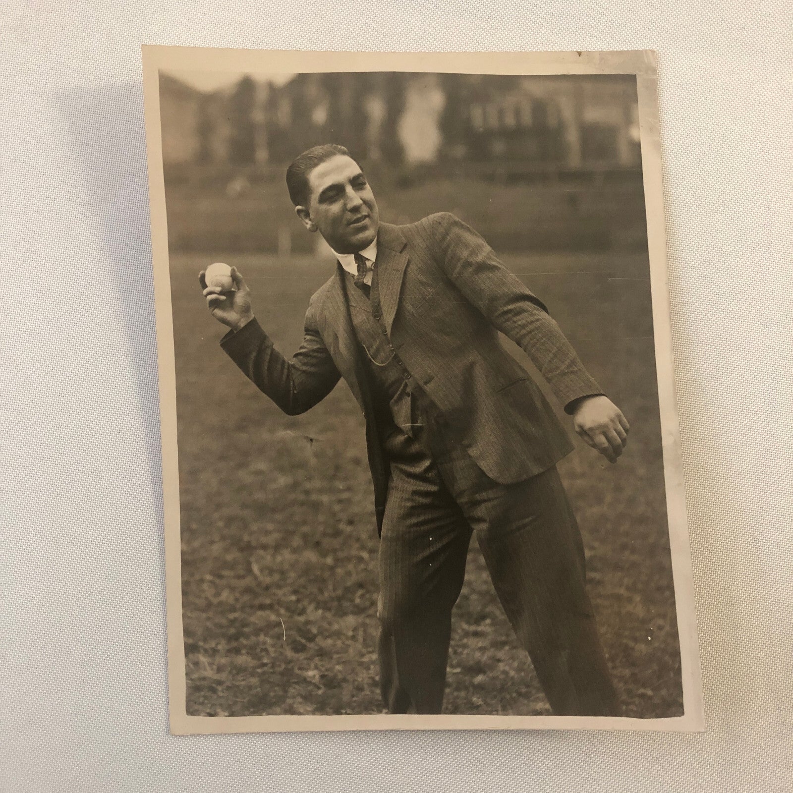 Press Photo Photograph Baseball 1933 London Americans vs Oxford University Boxer