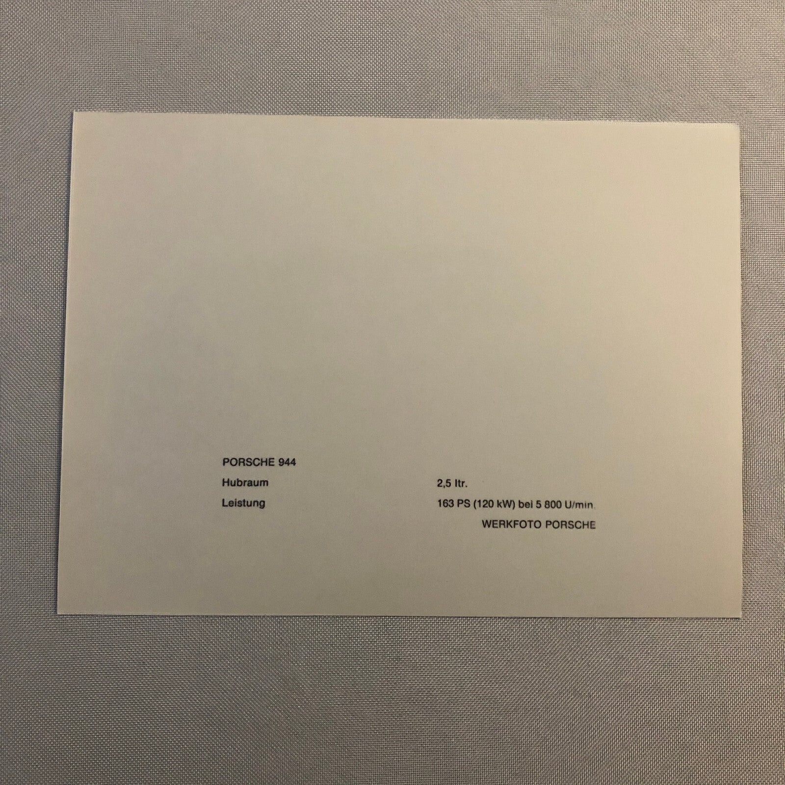 Porsche 944 Factory Press Photo Photograph Werkfoto Print