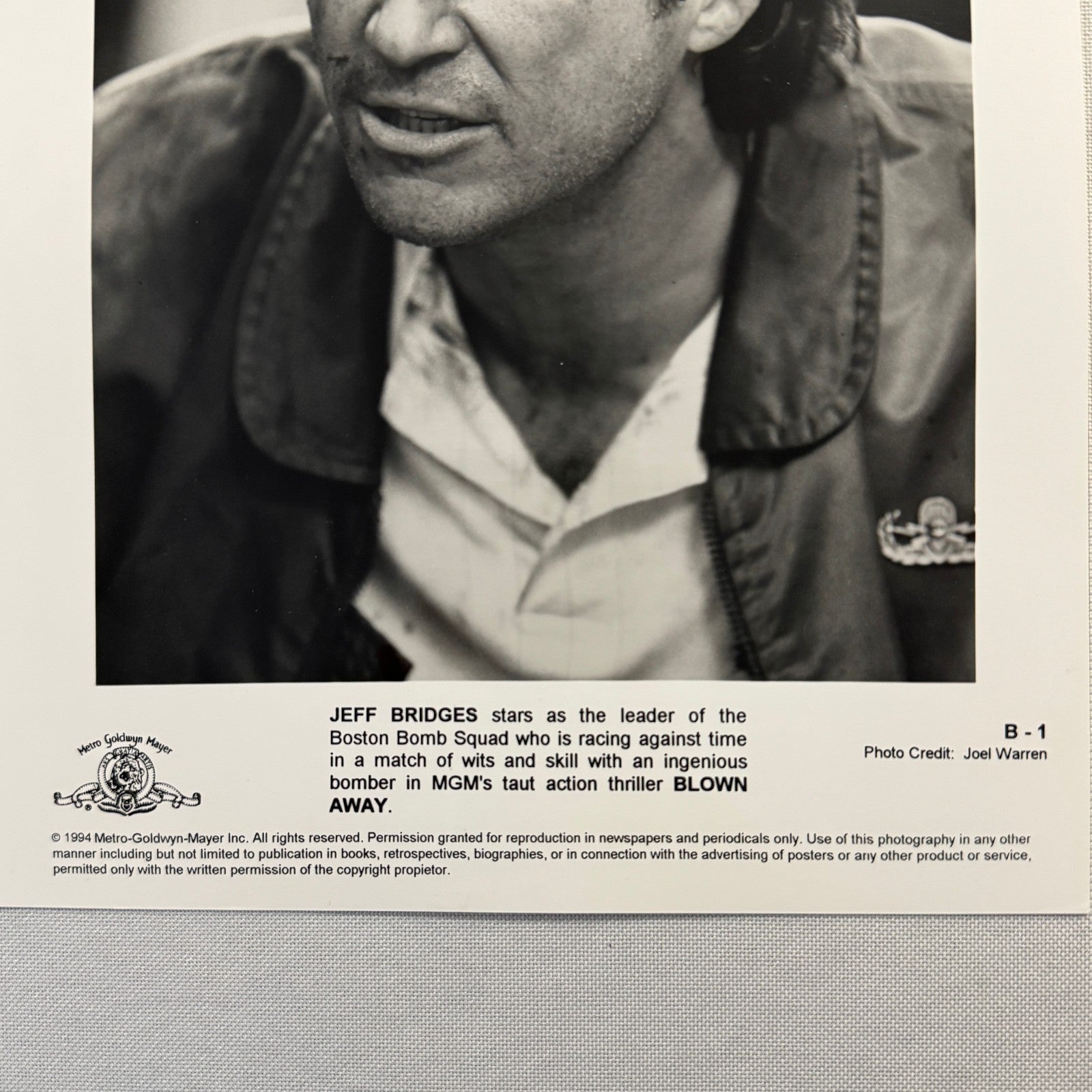 Blown Away Movie Film Press Photo Photograph 1994 Jeff Bridges