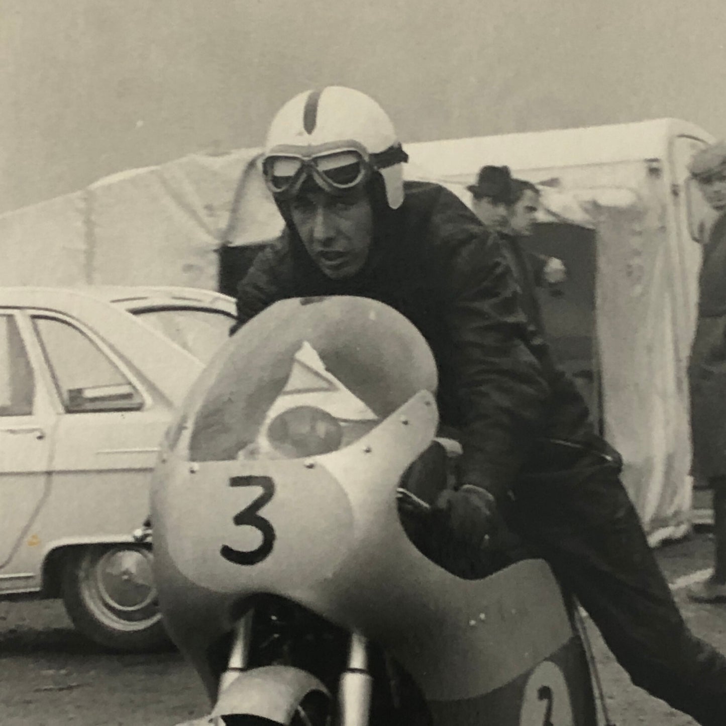 Vintage Motorcycle Racing Photo photograph Rider Vostok Bike ?