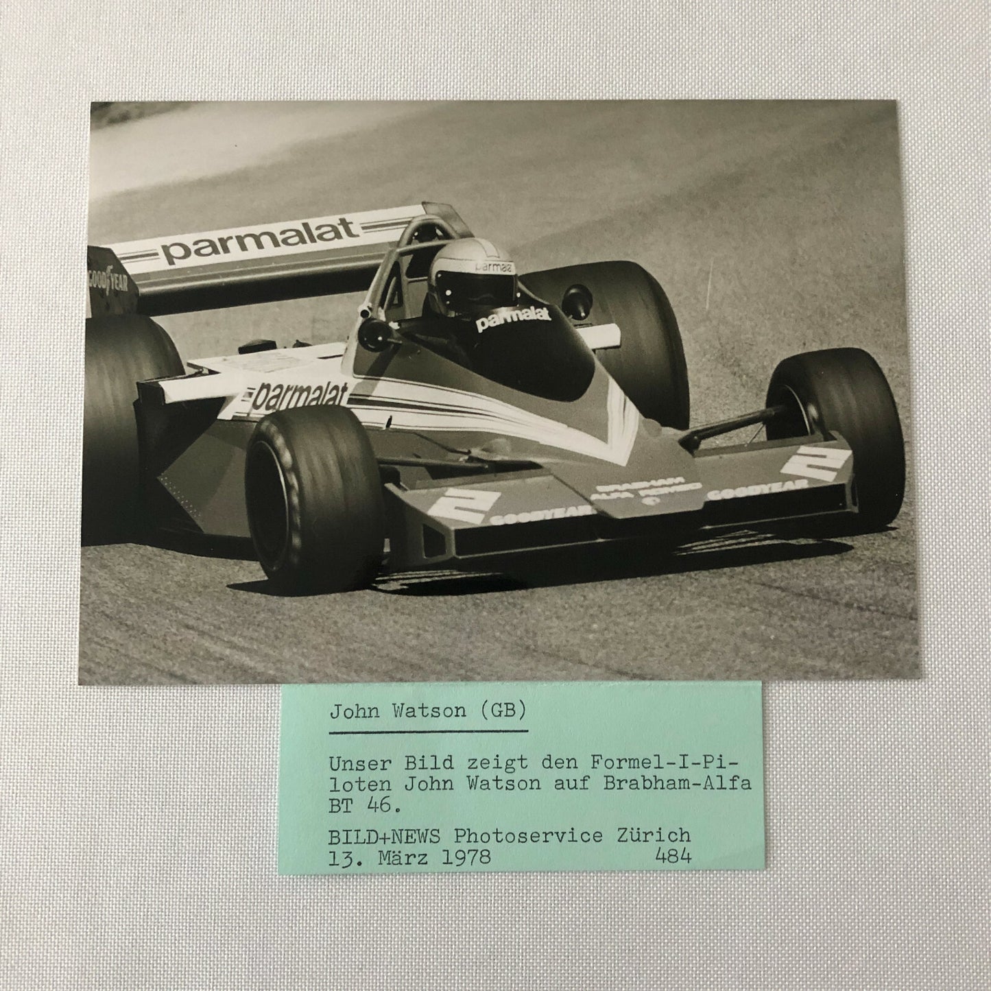 Vintage 1978 Brabham Alfa Romeo Racing Car Photo Photograph John Watson 