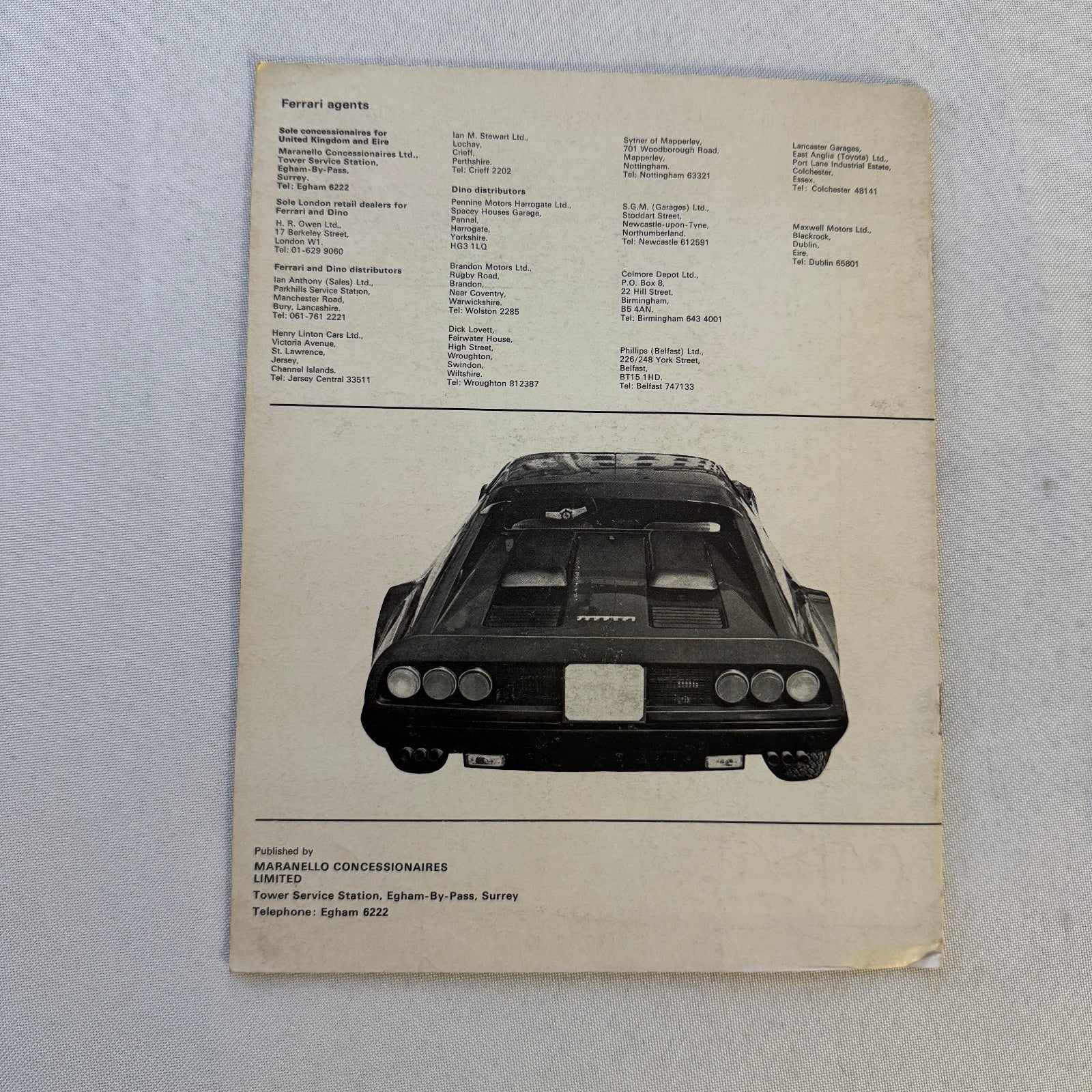 Vintage Ferrari Maranello Concessionaires Dealership Brochure 250 GT 400