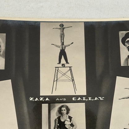 Vintage Circus Acrobat Balancing Act Photo Photograph Zaza and Gallai