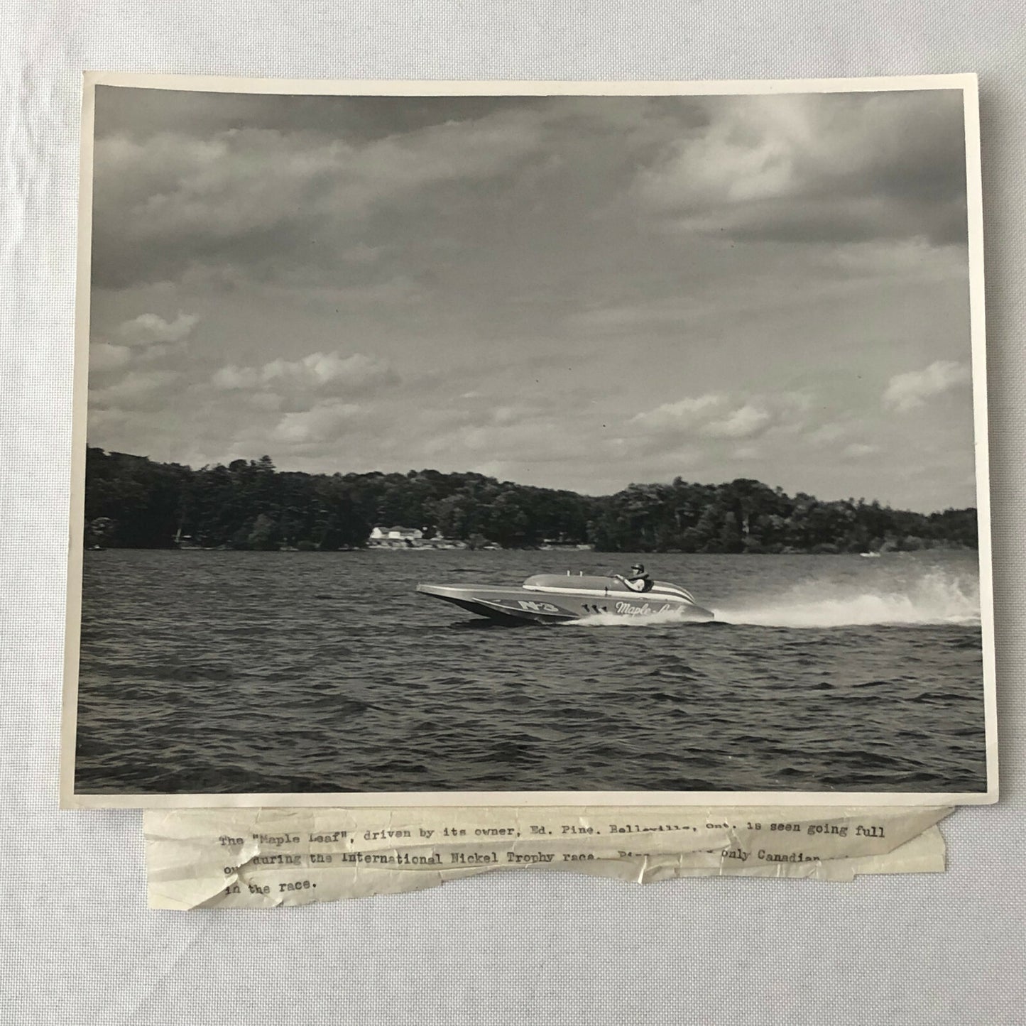 Motor Boat Racing Press Photo Photograph Print Race Hydroplane Maple Leaf Boat 
