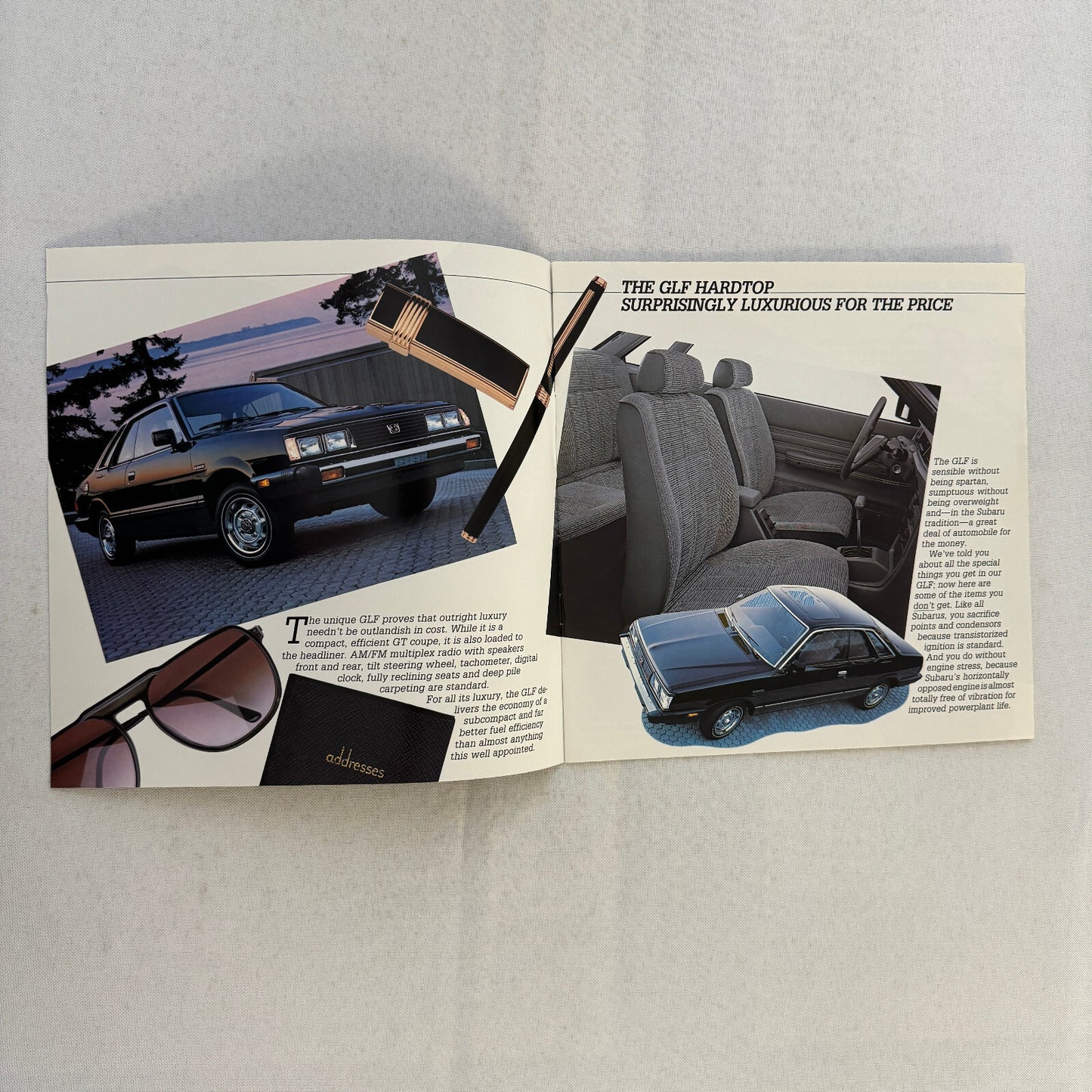 Subaru Car Sales Brochure GL Hatchback GLF Hardtop Station Wagon Vintage