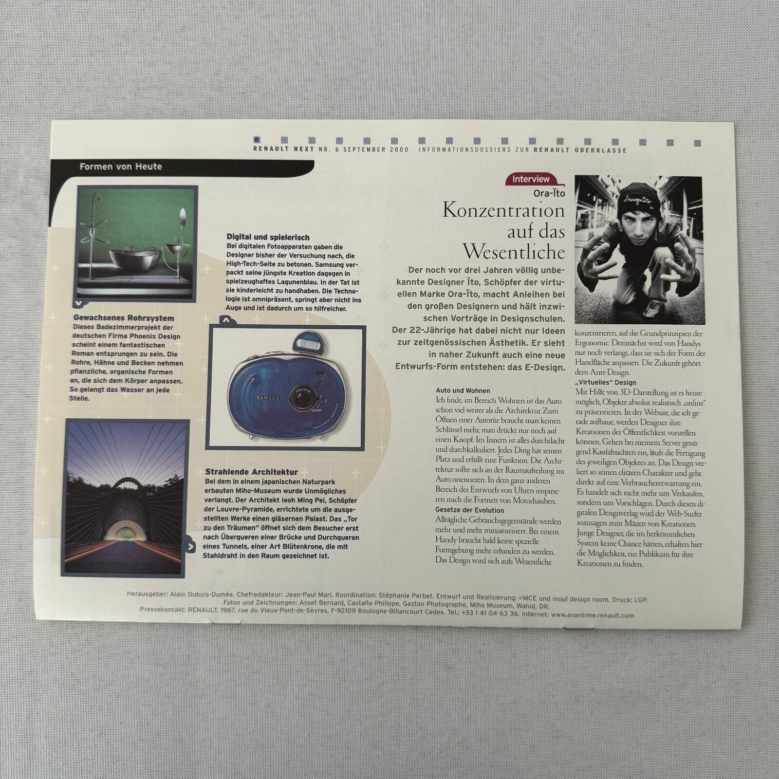 2000 Renault Next Factory Brochure Magazine German Text Concept Cars