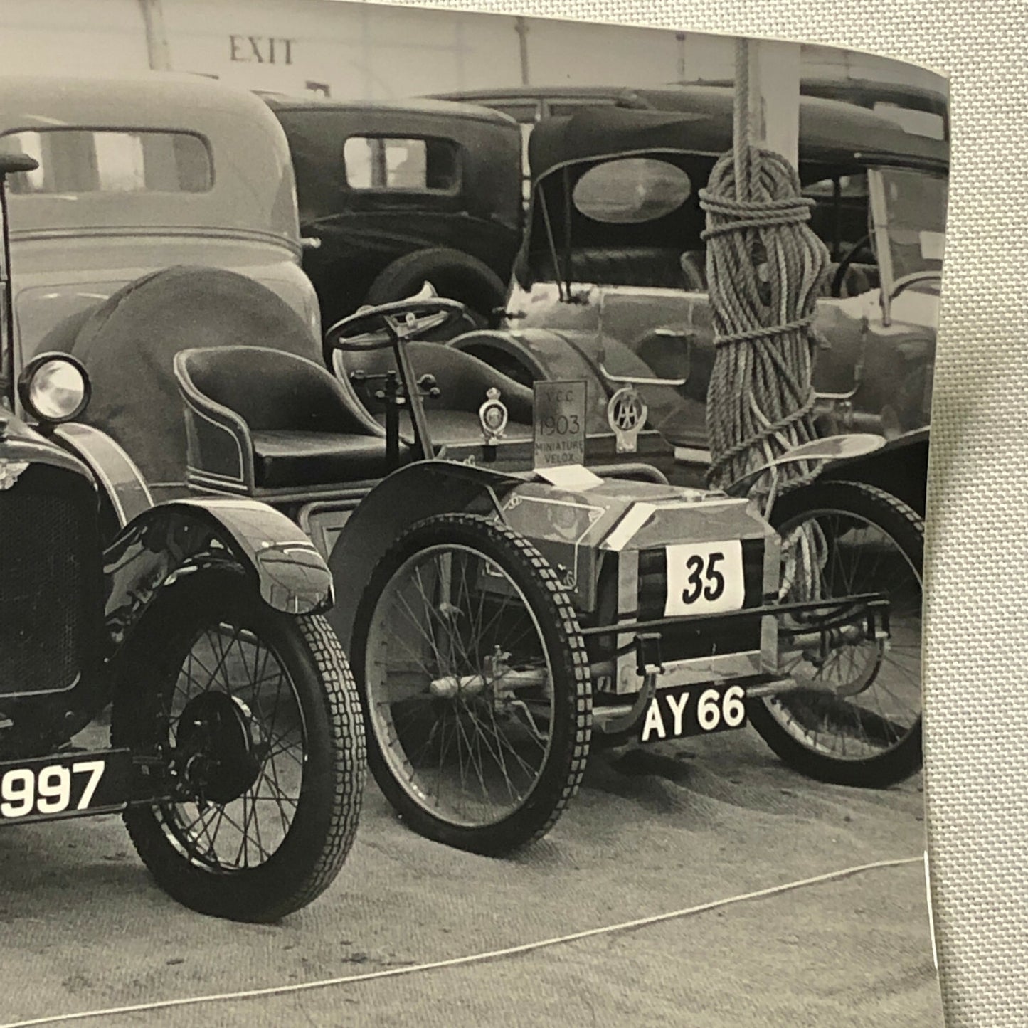 Antique Cars at Vintage Auction Photo Photograph Print 1903 Velox Miniature + 
