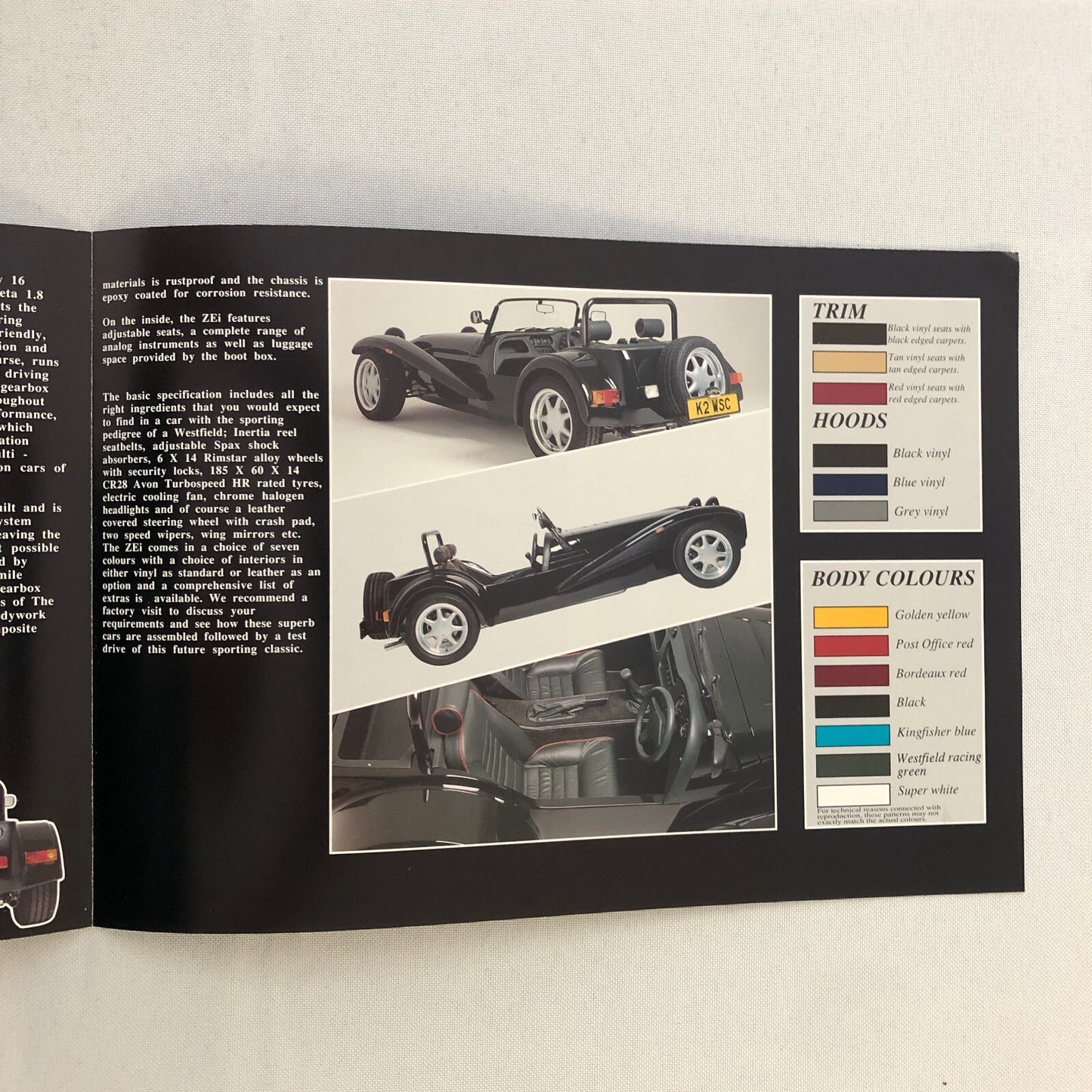 Westfield ZEi Kit Car Roadster Sales Brochure Catalog