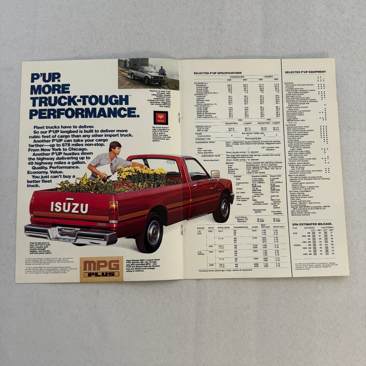 1984 Isuzu Sales Brochure Catalog Trooper II I-Mark P'Up Pickup IMark I Mark Pup