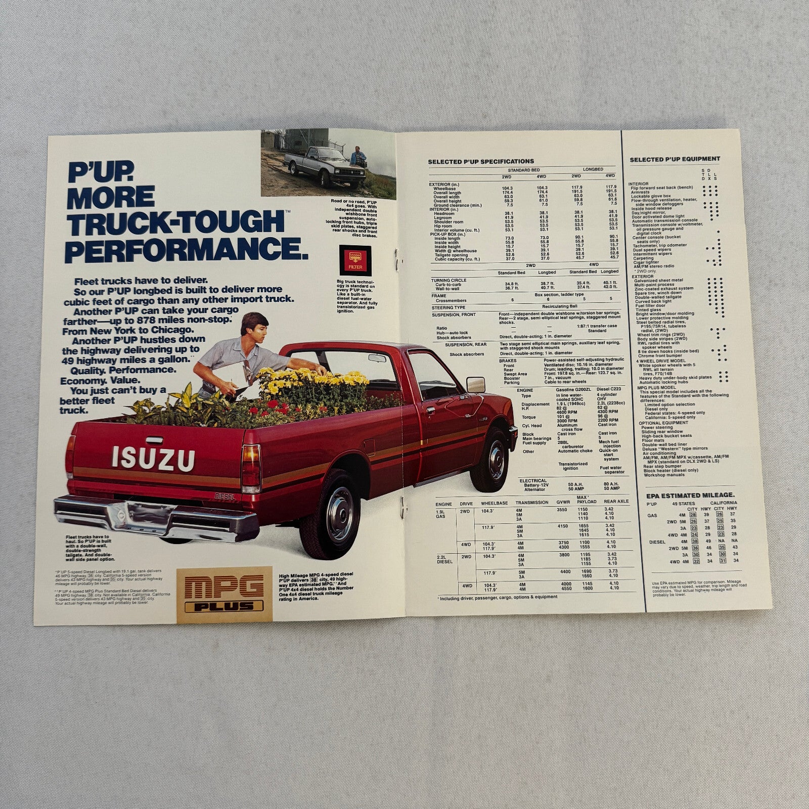 1984 Isuzu Sales Brochure Catalog Trooper II I-Mark P'Up Pickup IMark I Mark Pup