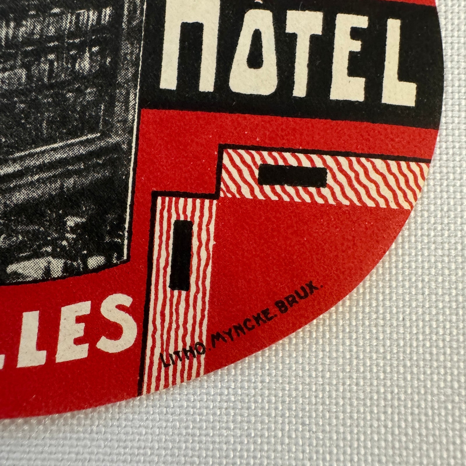 Vintage Travel Luggage Label Cecil Hotel Bruxelles Belgium