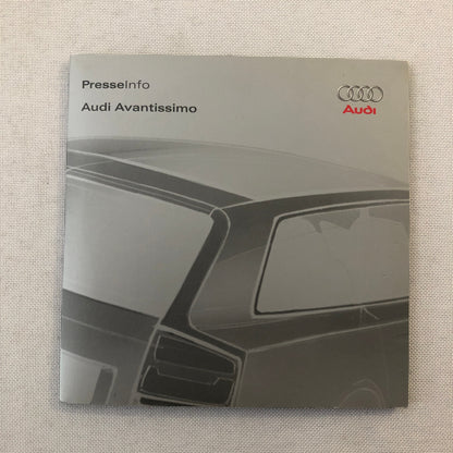 2001 Audi Avantissimo Concept Car Prototype Press Kit Photos CD GERMAN