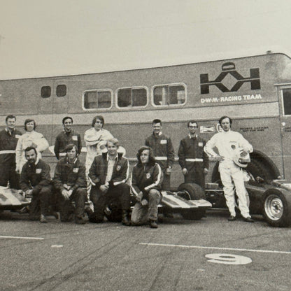 Vintage Car Racing Photo Jim Russell Racing Team Transporter Drivers Photograph