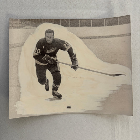 Vintage Hockey Photo Dean Prentice Detroit Red Wings Player Photograph