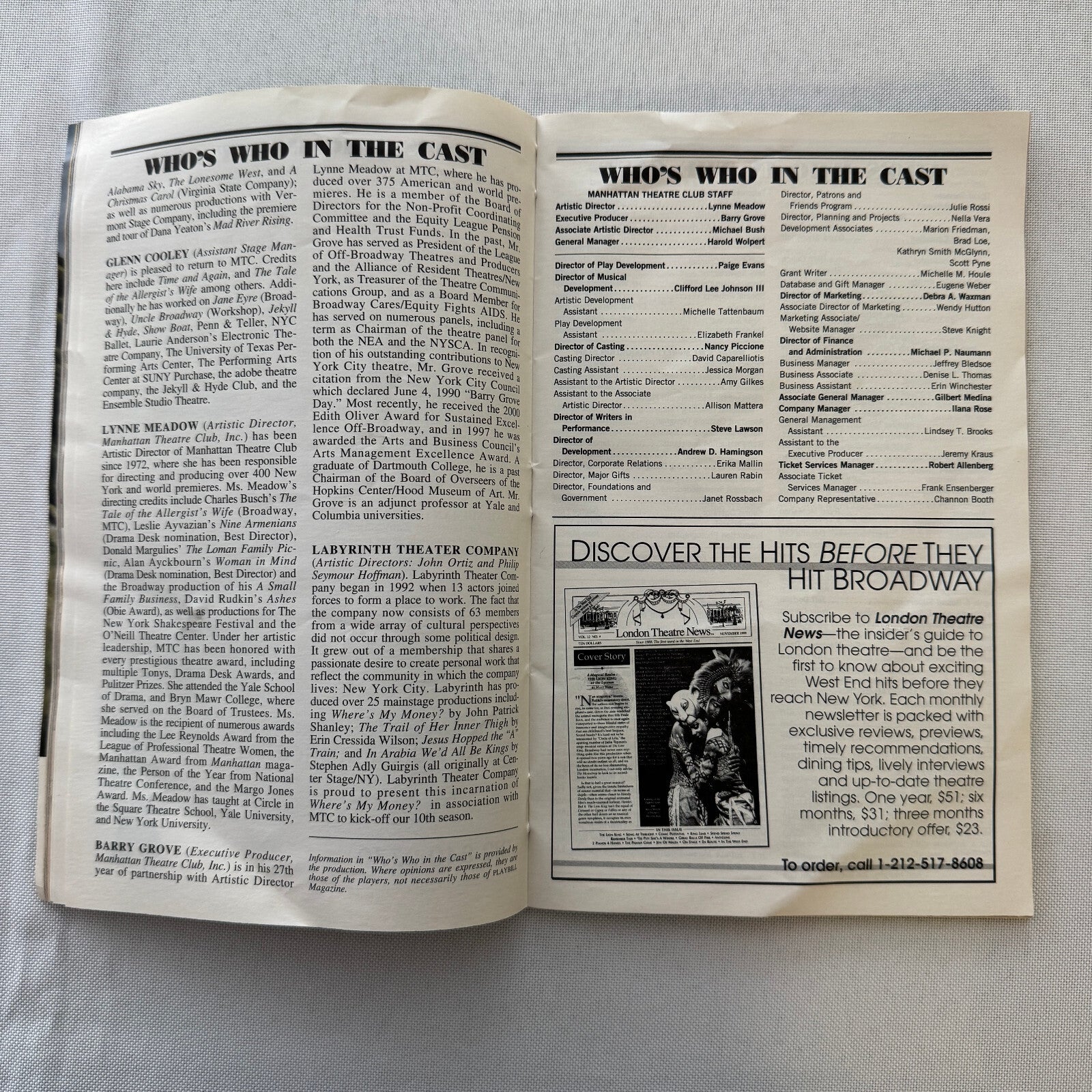 Where's My Money Signed Playbill Autographed Program David Deblinger 2001