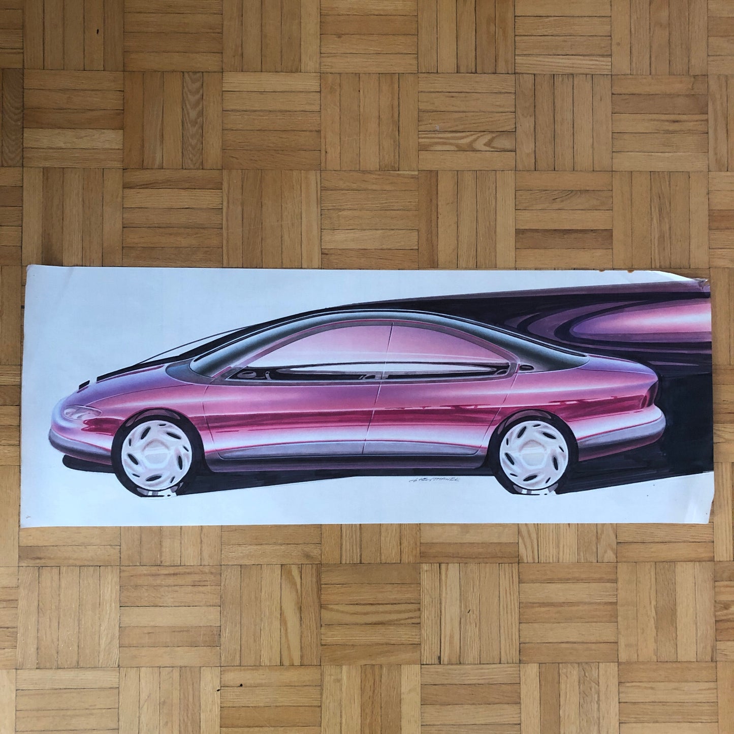 Car Styling Concept Illustration Art Drawing Sketch Vintage