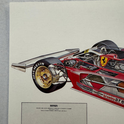 Ferrari 312 T3 Racing Car Cutaway Illustration Mini Poster