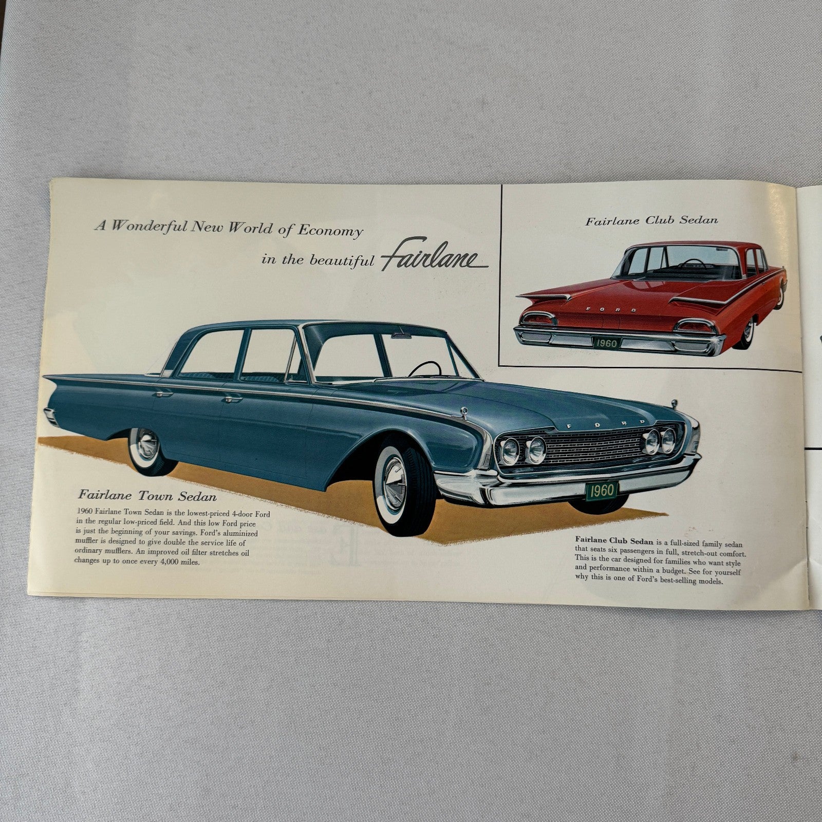 1960 Ford Car Sales Brochure Canadian Galaxie Fairlane Starliner Sunliner