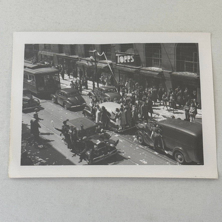 Vintage VE Day Celebration New York Times Square Photo Photograph Modern Print