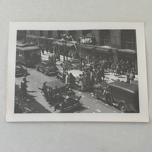 Vintage VE Day Celebration New York Times Square Photo Photograph Modern Print