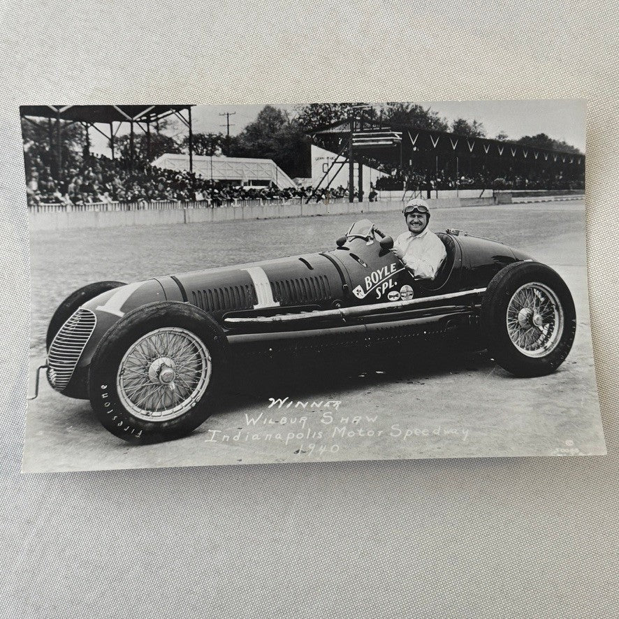 Vintage Racing Photo Wilbur Shaw Indy Indianapolis Motor Speedway 1940 Modern