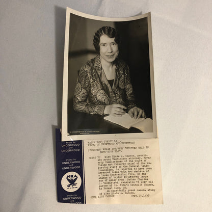 Press Photo Photograph Woman Arrested for Extorting Priest 1933 Underwood Photo