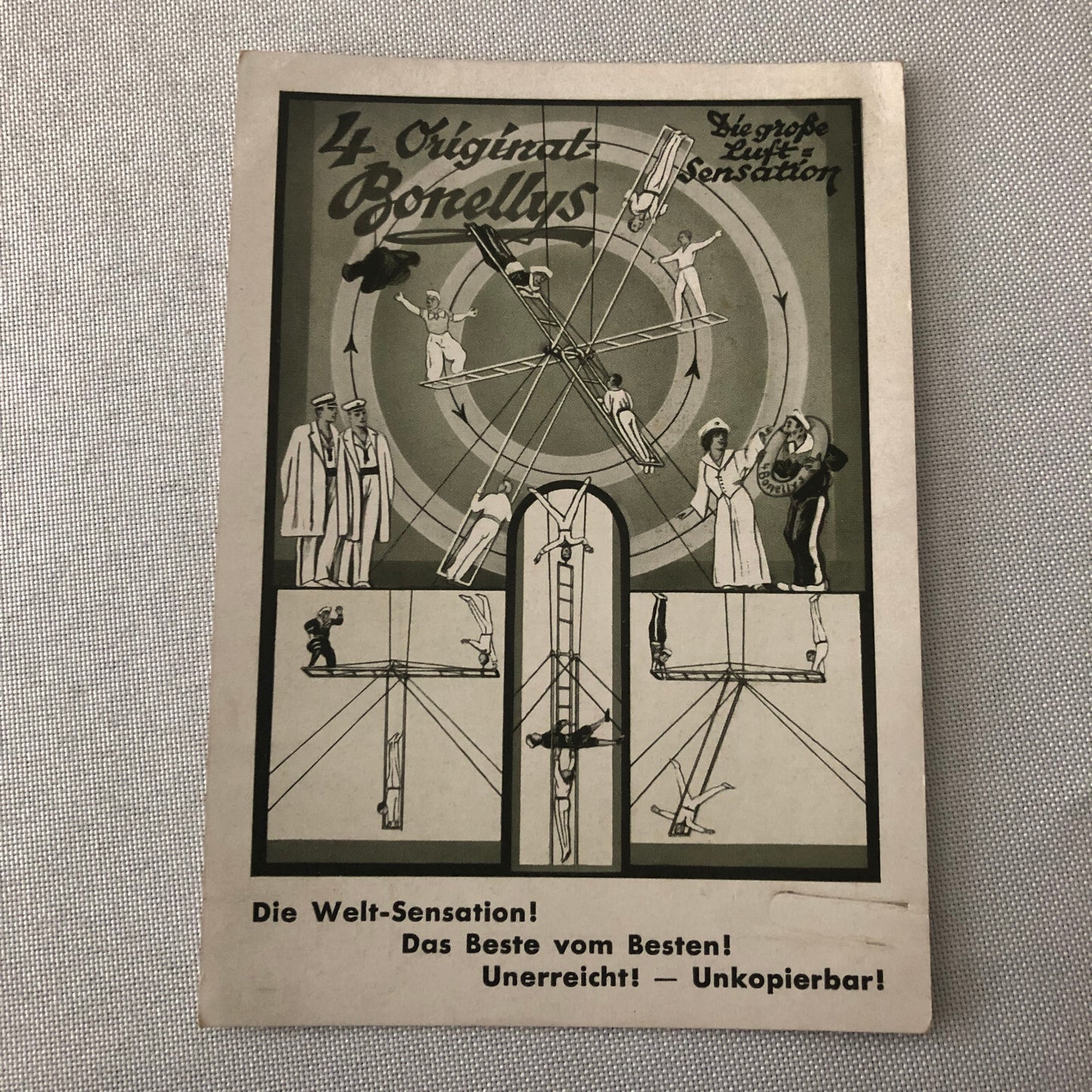 Circus Acrobat Act Postcard Post Card Vintage 4 Original Bonellys