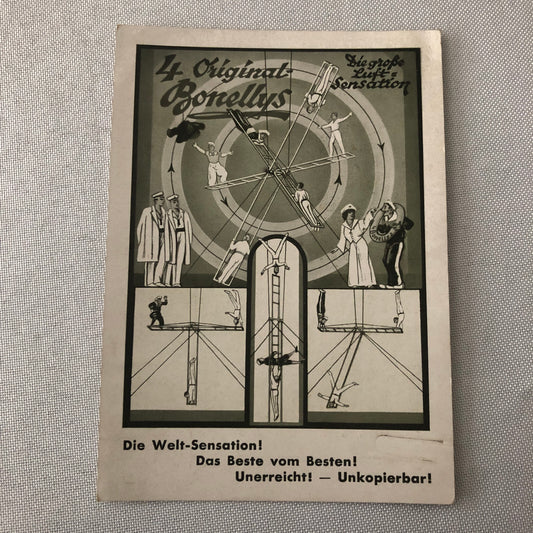 Circus Acrobat Act Postcard Post Card Vintage 4 Original Bonellys