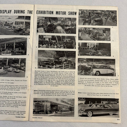 1952 Canadian Motorist Magazine Queen Elizabeth CNE Autoshow Motor Show Sept
