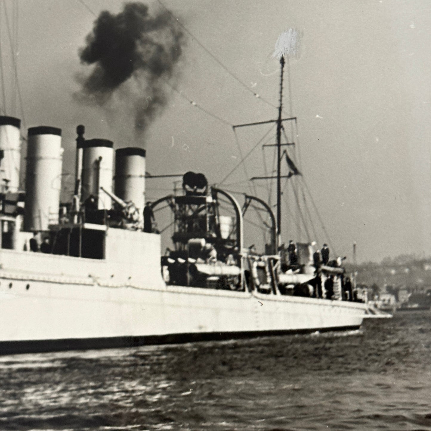 Vintage Royal Canadian Navy Ship Photograph Photo HMCS Columbia Boat