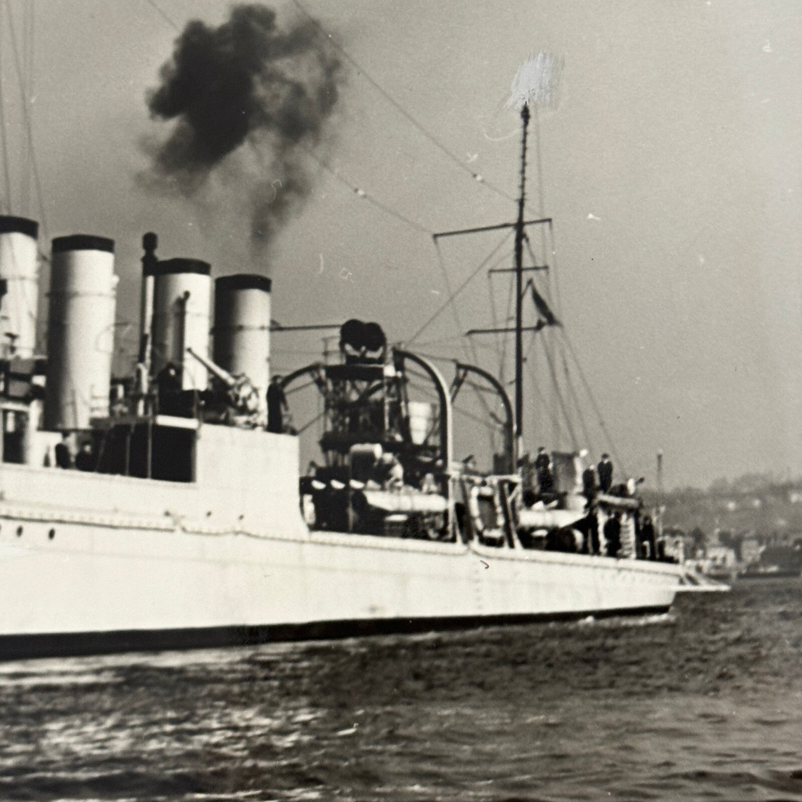 Vintage Royal Canadian Navy Ship Photograph Photo HMCS Columbia Boat