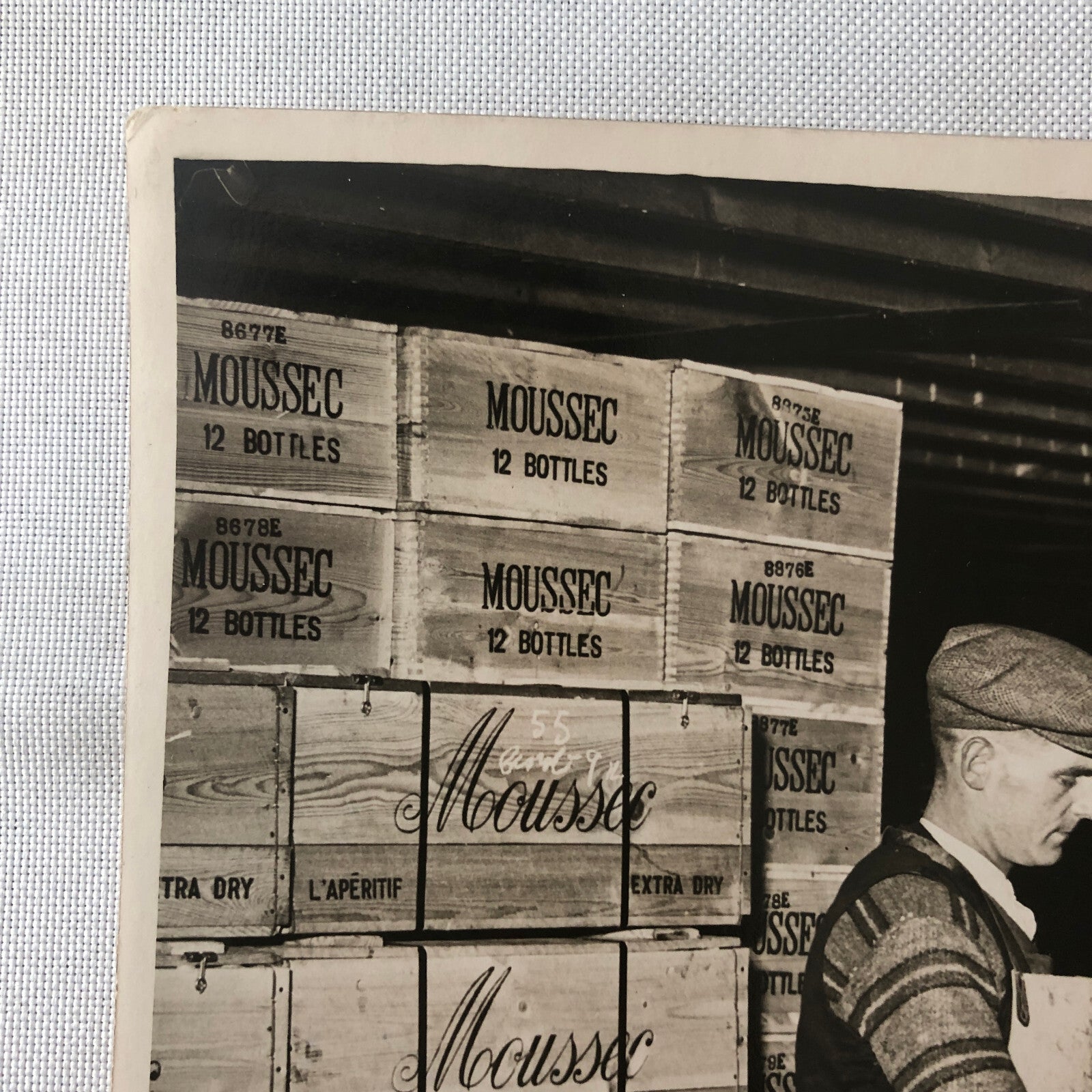 Press Photo Photograph Moussec Wine Maker Winery Wine Bottles 1934