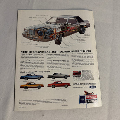 1980 Mercury Cougar XR-7 Car Sales Brochure Catalog XR7